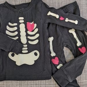 12 month Halloween skeleton jammies pj's and 18 month mouse pants